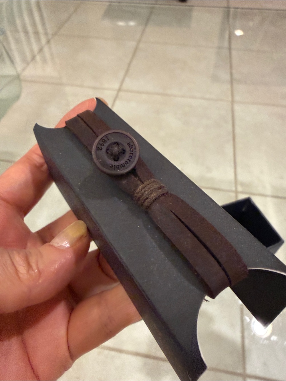 Abercrombie & Fitch Brown Leather Button-Closure Bracelet - Picture 5 of 10
